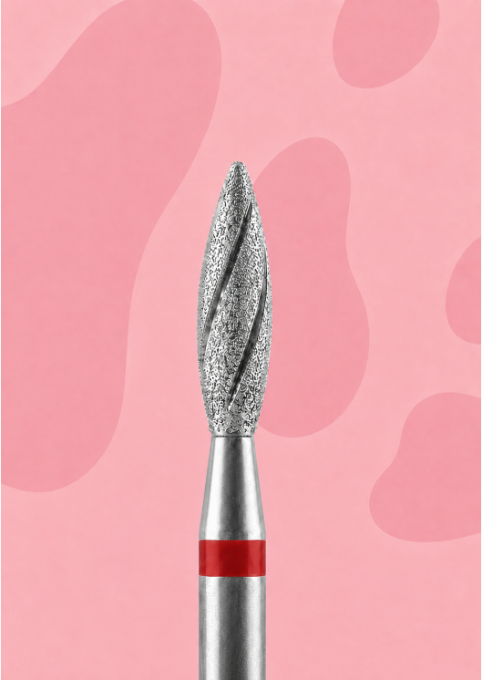 Fraise flamme torsadée — grain fin