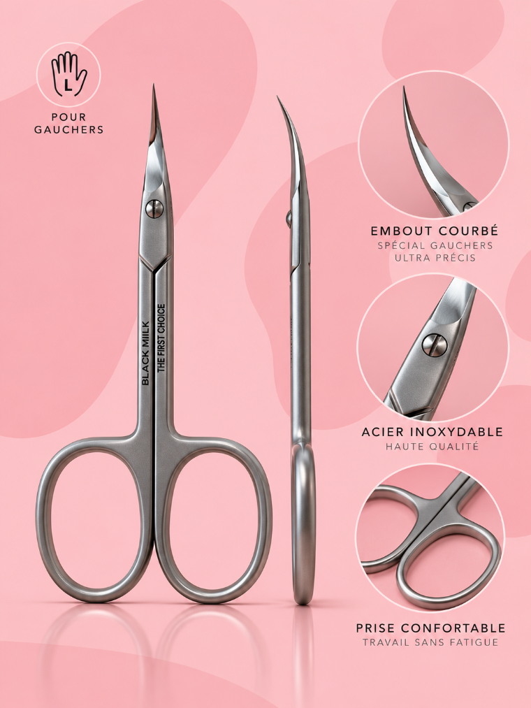 Ciseaux à cuticules — pour gauchers